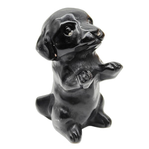 Black Obsidian Standing Dog # 12