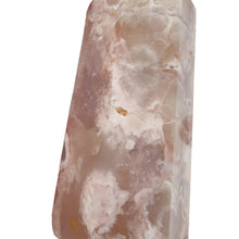 Load image into Gallery viewer, Flower Agate Point + Amethyst Inclusions # 130
