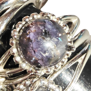 Iolite + Sunstone Silver Adjustable Ring