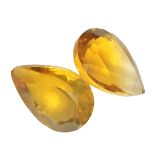 Citrine Pear Cut Gemstones x2