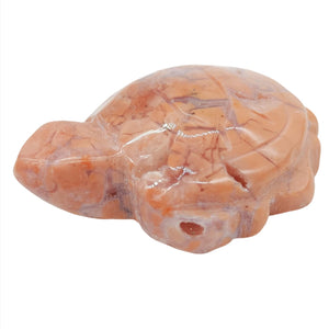 Pink Flower Agate Turtle # 194