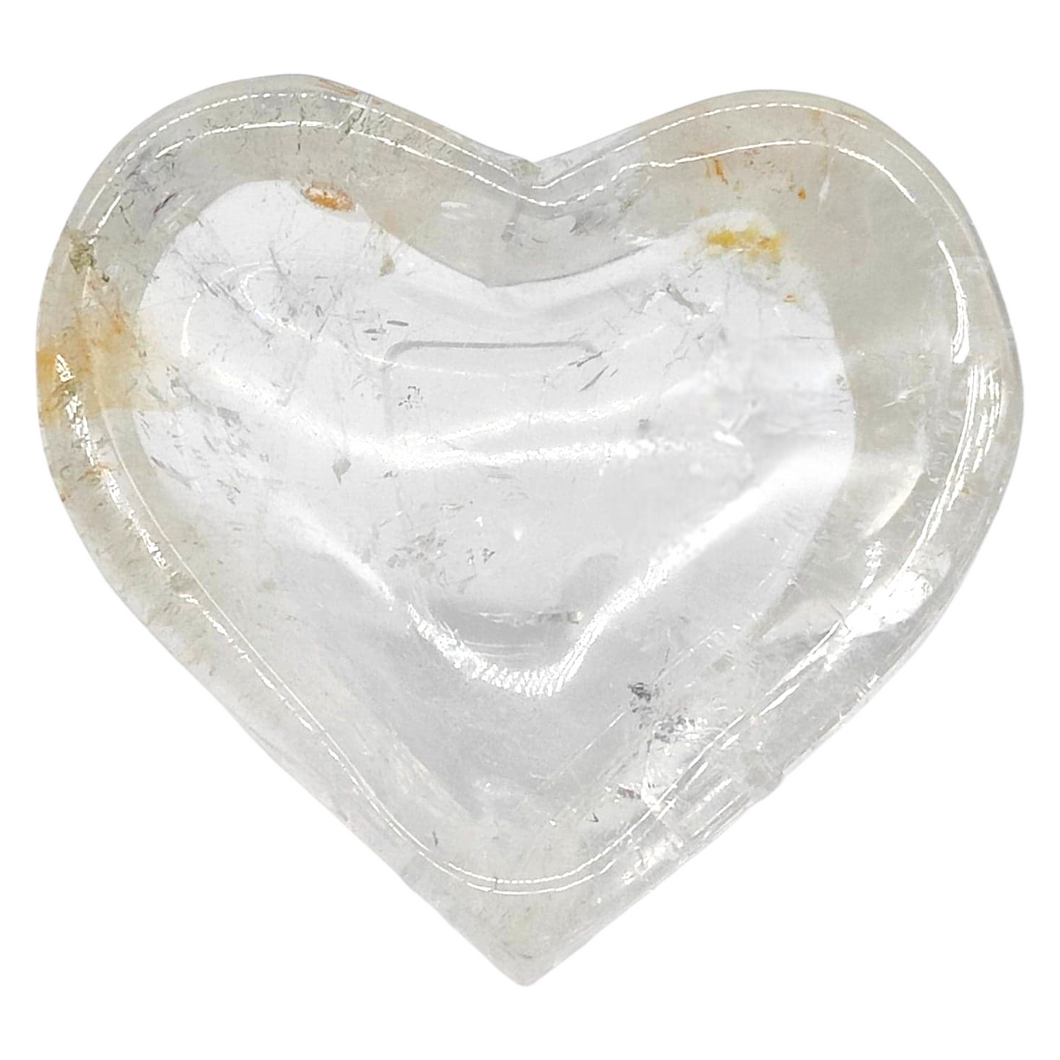 Clear Quartz + Golden Healer Heart Bowl # 83