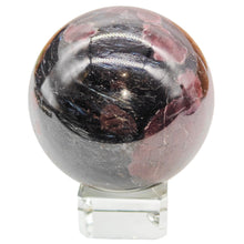 Load image into Gallery viewer, Arfvedsonite + Garnet Sphere # 141
