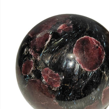 Load image into Gallery viewer, Arfvedsonite + Garnet Sphere # 25
