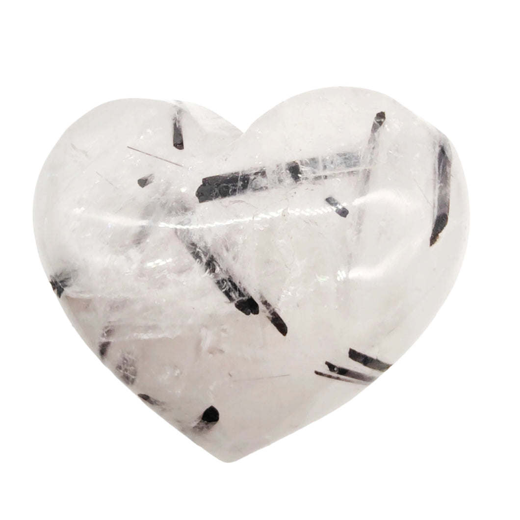 Black Tourmaline in Quartz Heart # 127