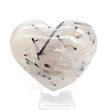 Load image into Gallery viewer, Black Tourmaline in Quartz Heart # 128
