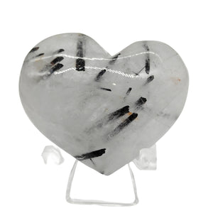 Black Tourmaline in Quartz Heart # 148