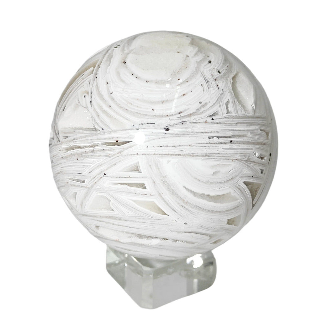 White Agate Sphere # 102