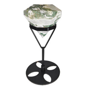 Moss Agate Diamond + Stand # 138