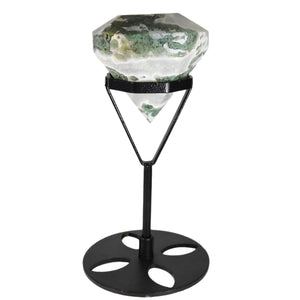 Moss Agate Diamond + Stand # 138