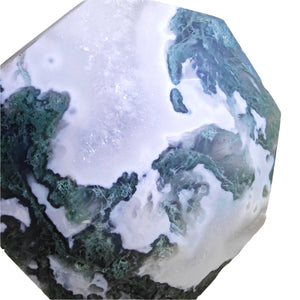 Moss Agate Diamond + Stand # 138