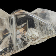 Load image into Gallery viewer, Clear Quartz with Black Rutile Carved Lizard #184
