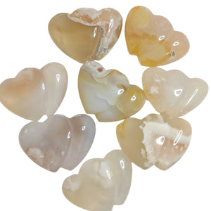 Flower Agate Double Hearts