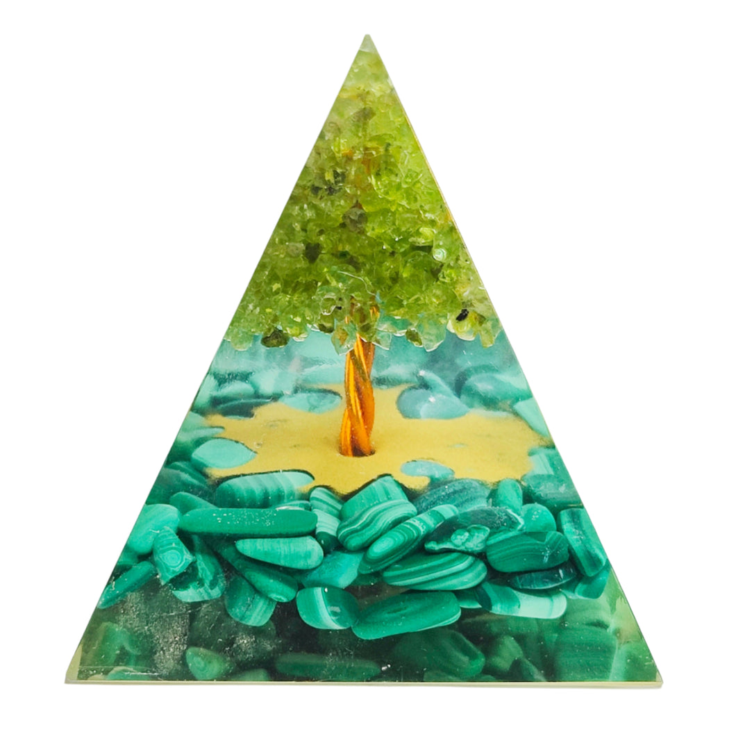 Malachite Orgone Resin Pyramid # 144