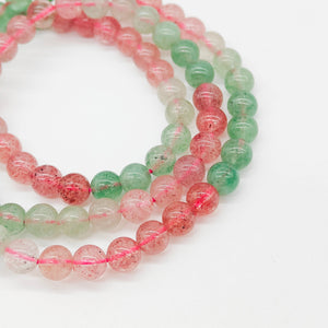 Red / Green Strawberry Quartz Bracelet