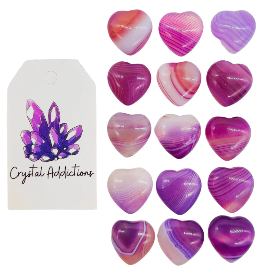 Purple Dyed Agate Hearts