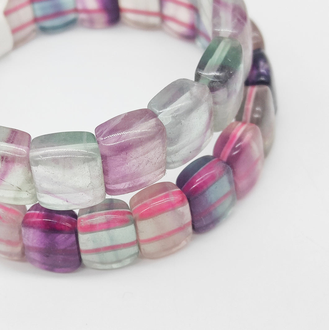 Rainbow Fluorite Flat Bracelet