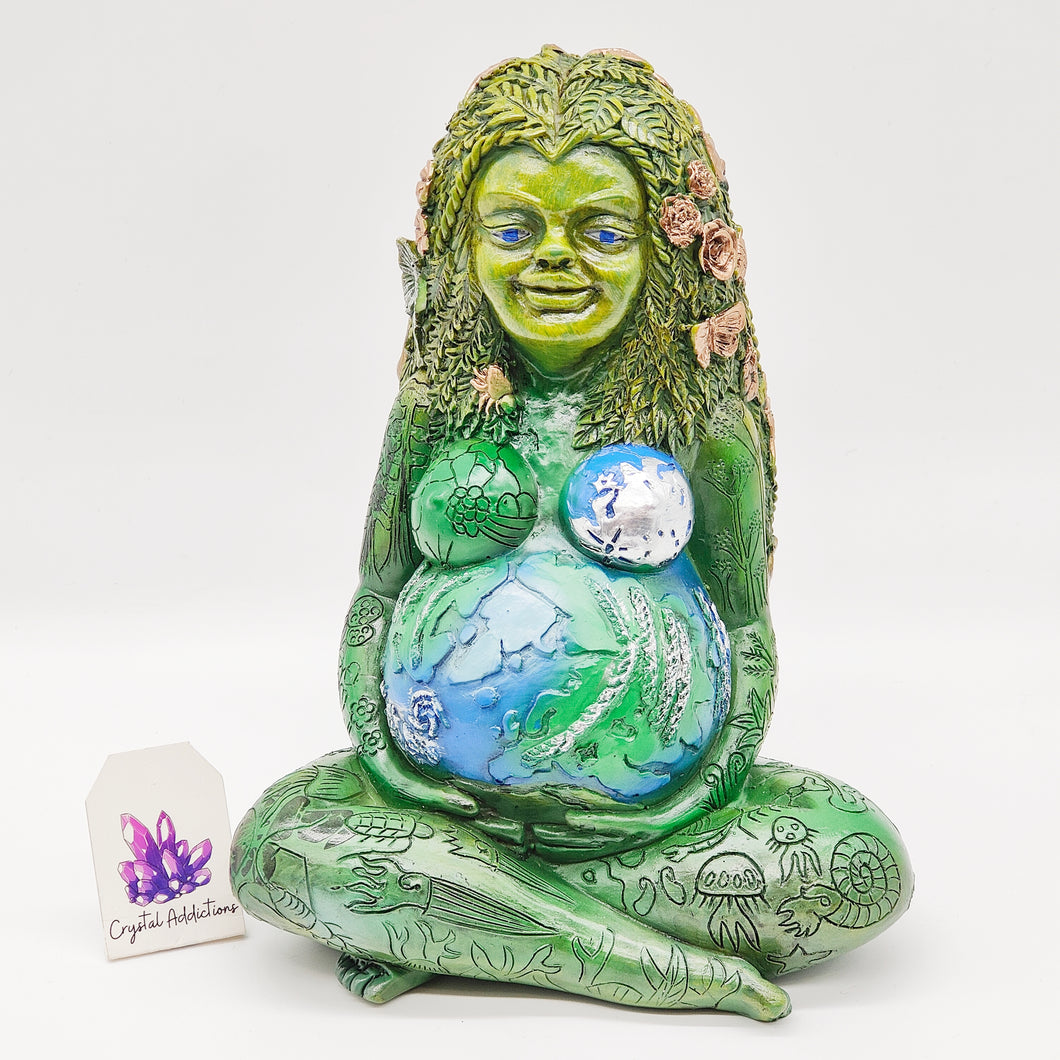 Mother Earth Green Resin Statue