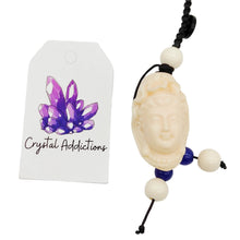 Load image into Gallery viewer, Tagua Nut Guanyin Buddha Keyring
