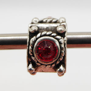 Pandora Inspired Charms - Silver Red