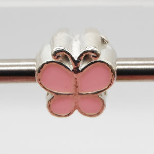 Pandora Inspired Charms - Silver Pink