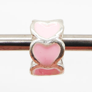 Pandora Inspired Charms - Silver Pink