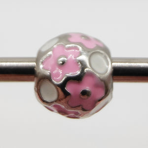 Pandora Inspired Charms - Silver Pink