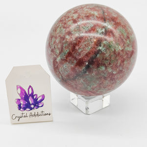 Green + Red Strawberry Quartz Sphere #50