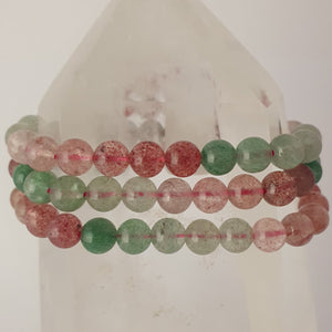 Red / Green Strawberry Quartz Bracelet