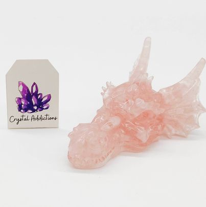 Rose Quartz Resin Dragon # 55