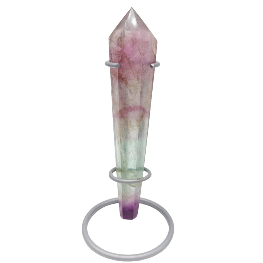 Rainbow Fluorite Wand + Stand # 61