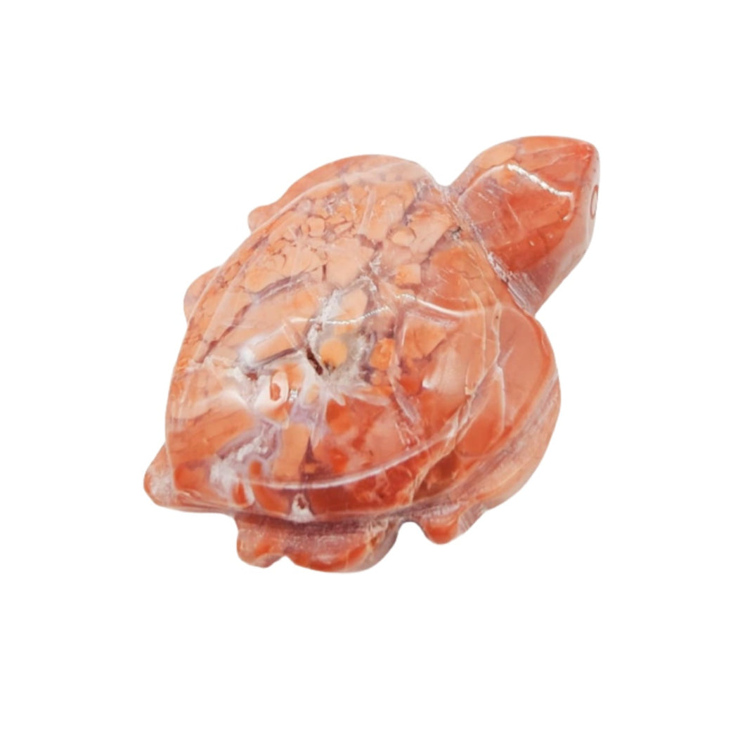 Pink Flower Agate Turtle # 187