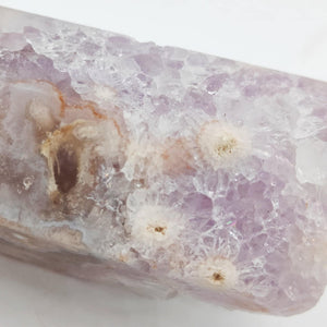 Flower Agate Point + Amethyst Inclusions # 64