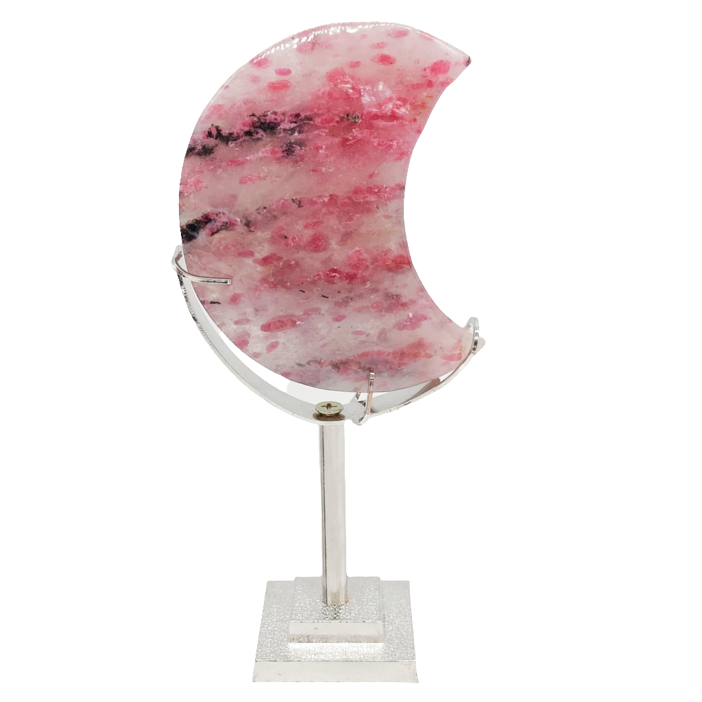 Rhodonite Moon + Stand # 163