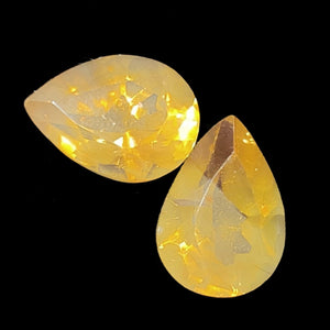 Citrine Pear Cut Gemstones x2