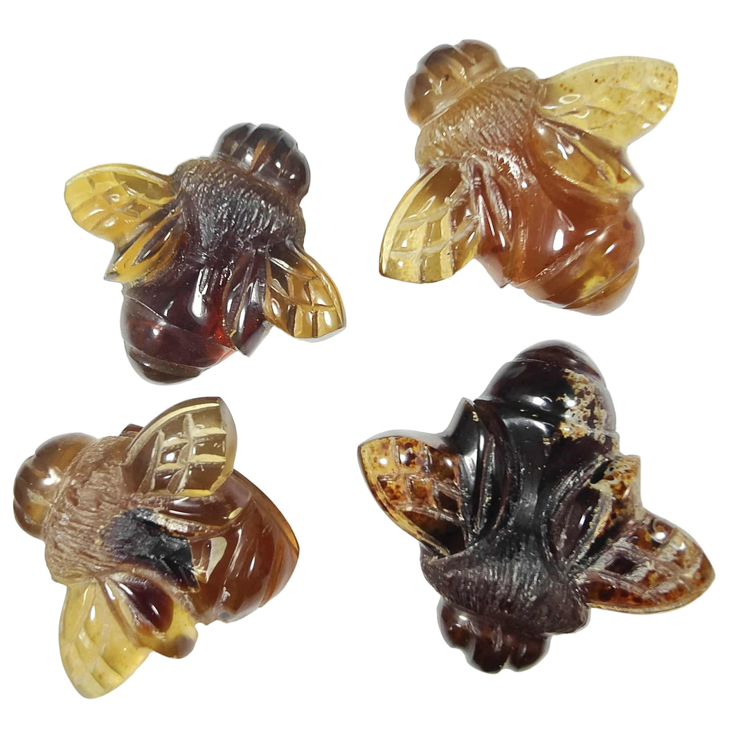 Amber Hand Carved Bee