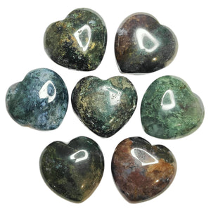 Moss Agate Medium Hearts