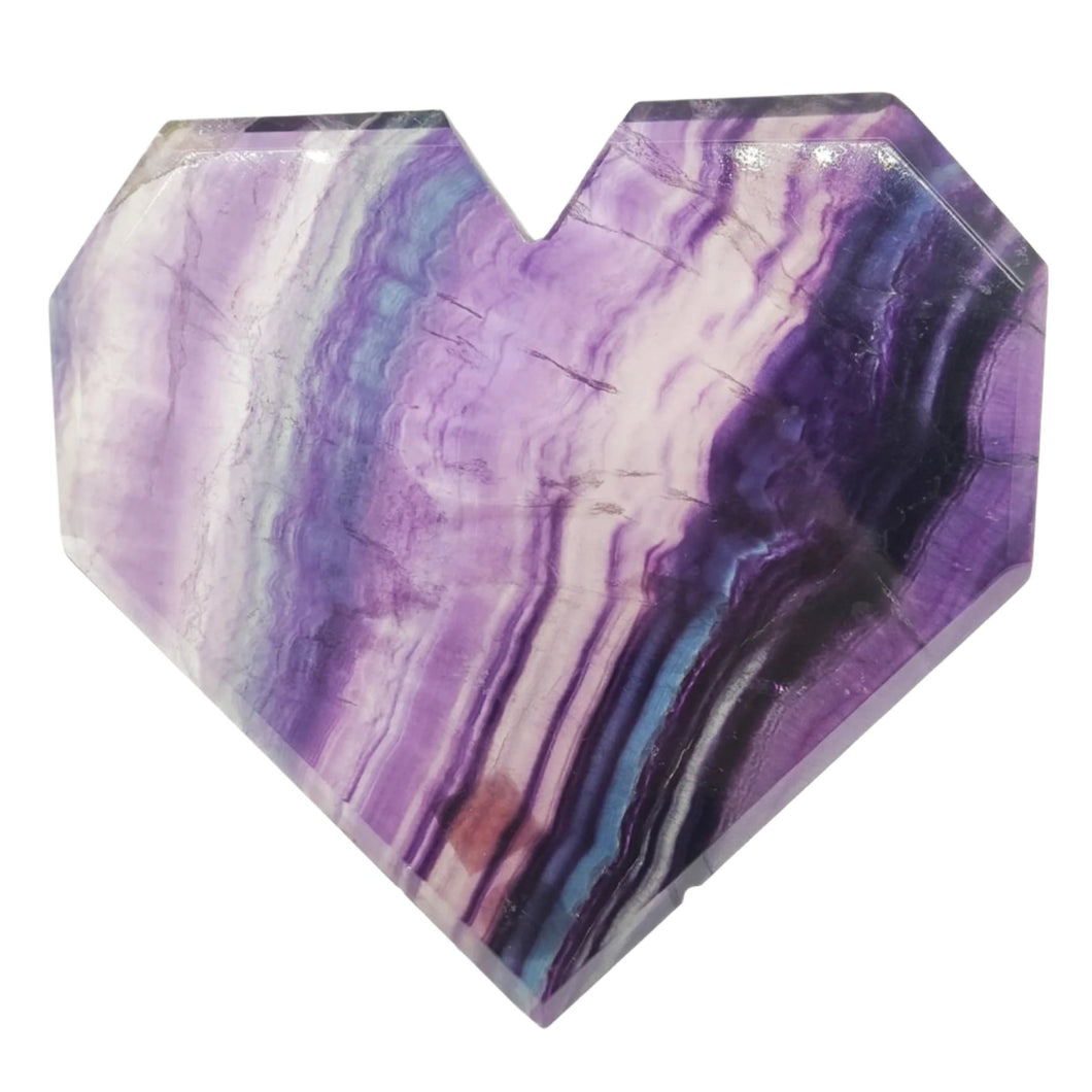 Fluorite Faceted Heart # 66