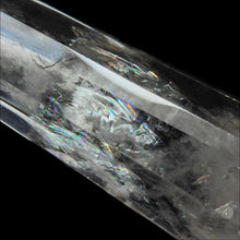 Load image into Gallery viewer, Clear Quartz Blue Needle Feather Tower + Stand # 10
