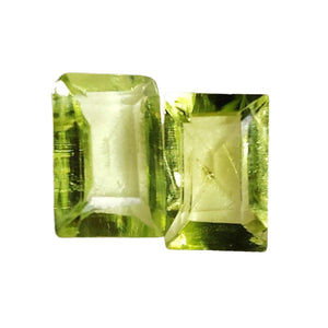 Peridot Emerald Cut Gemstone x2