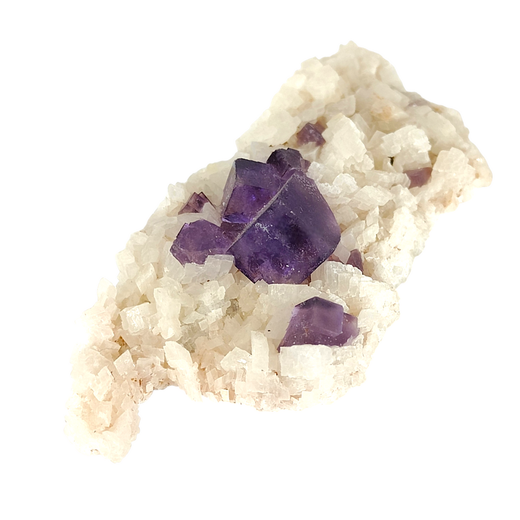 Purple Cubic Fluorite on Dolomite Specimen # 152
