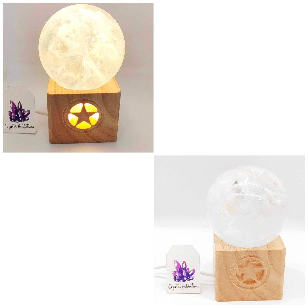 Star Wooden USB Light Stand Round