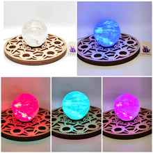 Load image into Gallery viewer, Wooden Light Up USB Sphere Stand
