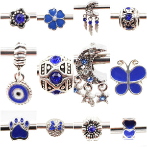 Pandora Inspired Charms - Silver Blue