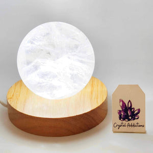 Wooden USB White Light Stand Round