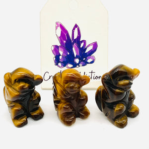 Tiger's Eye Mini Crystal Monkey