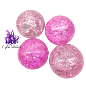 Fire & Ice Quartz Spheres - Pink