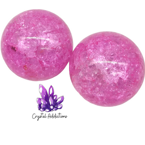 Fire & Ice Quartz Spheres - Pink