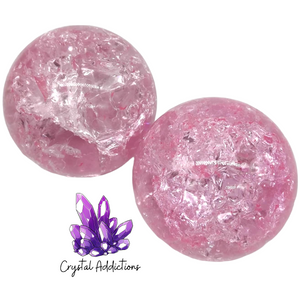 Fire & Ice Quartz Spheres - Pink