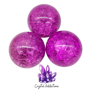 Fire & Ice Quartz Sphere - Purple & Magenta